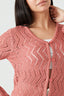 Dark Pink Crochet Chevron Stitch Cardi