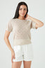 Stone Crochet Short Sleeve Jumper
