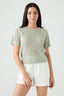 Green Crochet Short Sleeve Jumper