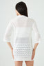 White Crochet Kimono Cardi