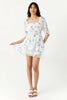 Ivory Floral Chiffon Ra Ra Dress