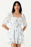 Ivory Floral Chiffon Ra Ra Dress - Select Fashion