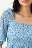 Blue Ditsy Chiffon Ra Ra Dress - Select Fashion