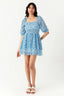 Blue Ditsy Chiffon Ra Ra Dress - Select Fashion