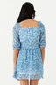 Blue Ditsy Chiffon Ra Ra Dress - Select Fashion