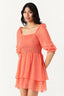 Peach spot Chiffon Ra Ra Dress - Select Fashion