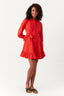 Red Poplin Shirt Dress
