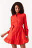 Red Poplin Shirt Dress