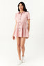 Pink Linen Look Shirt Dress - Select Fashion