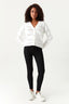White Pointelle Stitch Short Button Cardigan