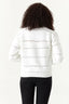 White Pointelle Stitch Short Button Cardigan