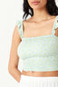 Multi Ditsy Shirred Ruffle Vest - Select Fashion