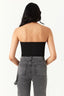 Black Gold Button Ribbed Bandeau - Select Fashion
