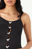 Black Bow Front Slinky Top - Select Fashion