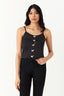 Black Bow Front Slinky Top - Select Fashion