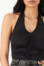 Black Ruched Detail Halter Body - Select Fashion