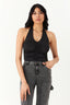 Black Ruched Detail Halter Body - Select Fashion
