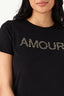 Black Amour Embellished Slub Tee - Select Fashion