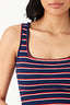 Navy Stripe Rib Bodycon Dress - Select Fashion