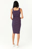 Navy Stripe Rib Bodycon Dress - Select Fashion