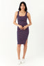 Navy Stripe Rib Bodycon Dress - Select Fashion