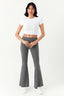 Charcoal Fold Waist Flares - Select Fashion