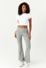 Grey Fold Waist Flares