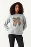 Grey Animal Bow Print Sweat