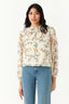 Spring Floral Shirred Neck Blouse - Select Fashion