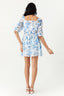 Blue Rose Print Chiffon Ra Ra Dress - Select Fashion