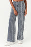 Navy Aztec Wide Leg Soft Trouser