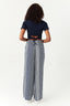 Navy Aztec Wide Leg Soft Trouser