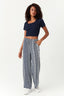 Navy Aztec Wide Leg Soft Trouser