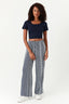 Navy Aztec Wide Leg Soft Trouser