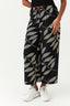 Black Leaf Wide Leg Crop Trouser
