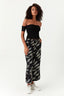 Black Leaf Wide Leg Crop Trouser