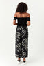 Black Leaf Wide Leg Crop Trouser