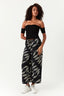 Black Leaf Wide Leg Crop Trouser