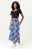 Blue Leaf Wide Leg Crop Trouser