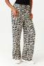 Neutral Abstract Wide Leg Soft Trouser