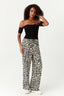 Neutral Abstract Wide Leg Soft Trouser
