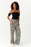 Neutral Abstract Wide Leg Soft Trouser