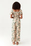 Multi Floral Leaf Shirred Jumpsuit