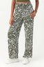 Khaki Paisley Wide Leg Soft Trouser