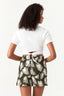 Khaki Leaf Textured Pull On Short