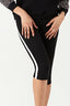 Black Side Stripe Crop Leggings - Select Fashion