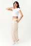Neutral Pintuck Seam Wide Leg Jogger - Select Fashion
