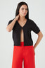 Black Stitch Detail Short Sleeve Cardi