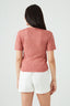 Dark Pink Pointelle Ruched Front Jumper