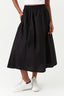 Black Poplin Midi Skirt